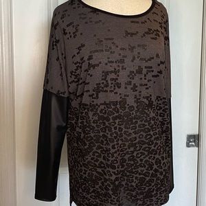 Burnout And Faux Leather Top